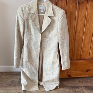 Hugo buscati cream Women's long blazer made in Italy